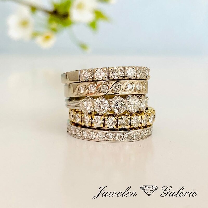 Halbmemory Ring oder Memory Ring mit Diamanten